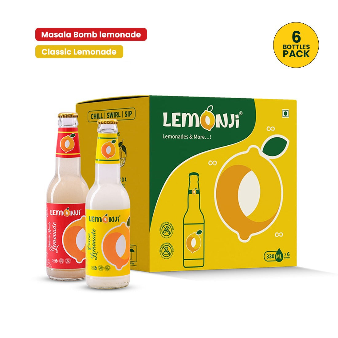 Lemonji Assorted 6 Bottles Pack 330ml
